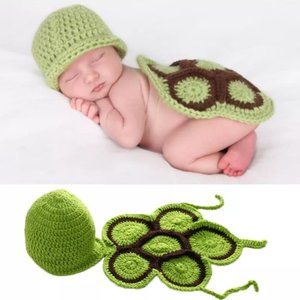 Newborn Photography Props Turtle Design Knitted Beanie Hat Accessories